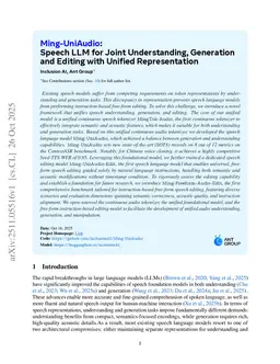 Ming-UniAudio: Speech LLM for Joint Understanding, Generation and Editing with Unified Representation