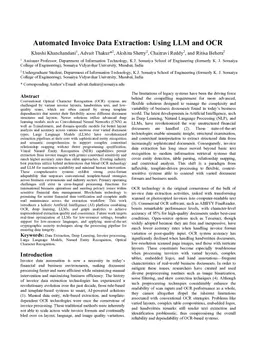 Automated Invoice Data Extraction: Using LLM and OCR