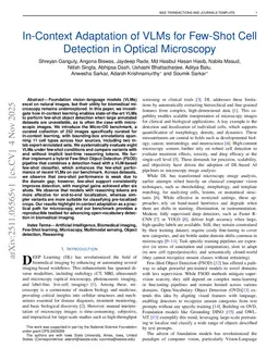 In-Context Adaptation of VLMs for Few-Shot Cell Detection in Optical Microscopy