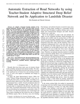 Automatic Extraction of Road Networks by using Teacher-Student Adaptive Structural Deep Belief Network and Its Application to Landslide Disaster