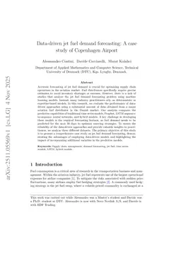 Data-driven jet fuel demand forecasting: A case study of Copenhagen Airport