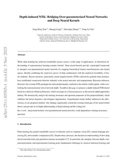 Depth-induced NTK: Bridging Over-parameterized Neural Networks and Deep Neural Kernels