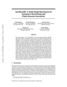 AutoHood3D: A Multi-Modal Benchmark for Automotive Hood Design and Fluid-Structure Interaction