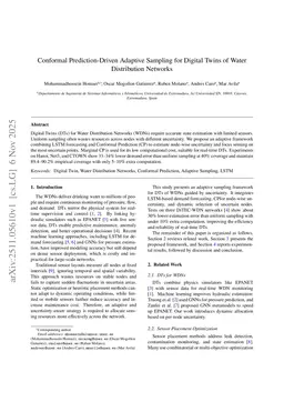 Conformal Prediction-Driven Adaptive Sampling for Digital Water Twins