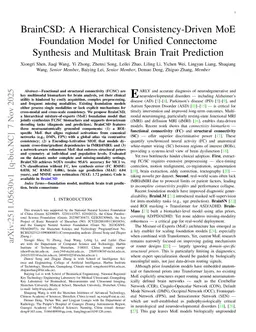 BrainCSD: A Hierarchical Consistency-Driven MoE Foundation Model for Unified Connectome Synthesis and Multitask Brain Trait Prediction