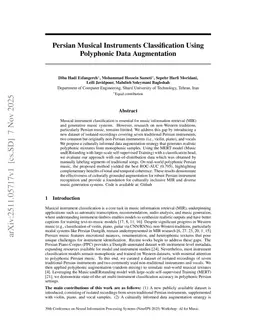 Persian Musical Instruments Classification Using Polyphonic Data Augmentation