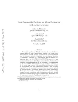 Near-Exponential Savings for Mean Estimation with Active Learning