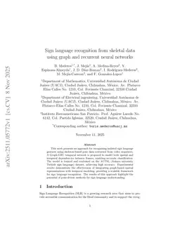 Sign language recognition from skeletal data using graph and recurrent neural networks