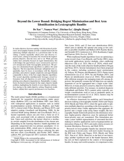 Beyond the Lower Bound: Bridging Regret Minimization and Best Arm Identification in Lexicographic Bandits