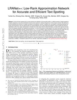 LRANet++: Low-Rank Approximation Network for Accurate and Efficient Text Spotting