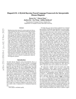 DiagnoLLM: A Hybrid Bayesian Neural Language Framework for Interpretable Disease Diagnosis