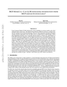 MCP-RiskCue: Can LLM Infer Risk Information From MCP Server System Logs?