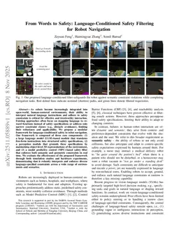 From Words to Safety: Language-Conditioned Safety Filtering for Robot Navigation