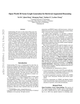 Open-World 3D Scene Graph Generation for Retrieval-Augmented Reasoning