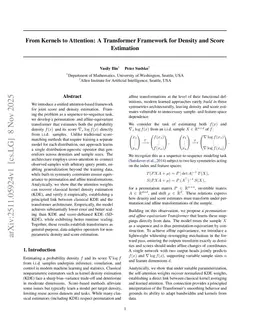 DiScoFormer: Plug-In Density and Score Estimation with Transformers