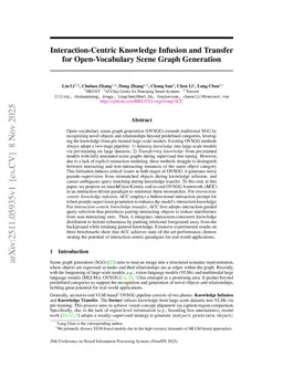 Interaction-Centric Knowledge Infusion and Transfer for Open-Vocabulary Scene Graph Generation