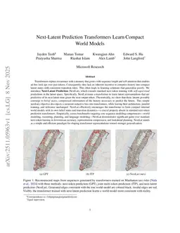 Next-Latent Prediction Transformers Learn Compact World Models