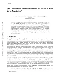 Are Time-Indexed Foundation Models the Future of Time Series Imputation?