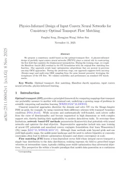 Physics-Informed Design of Input Convex Neural Networks for Consistency Optimal Transport Flow Matching