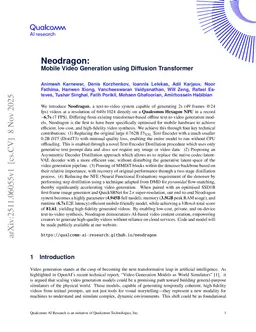 Neodragon: Mobile Video Generation using Diffusion Transformer
