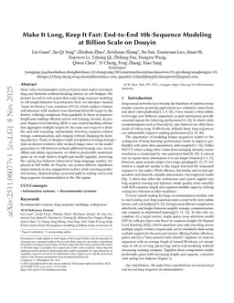 Make It Long, Keep It Fast: End-to-End 10k-Sequence Modeling at Billion Scale on Douyin