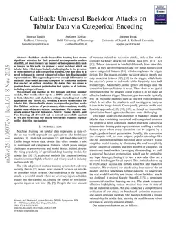 CatBack: Universal Backdoor Attacks on Tabular Data via Categorical Encoding