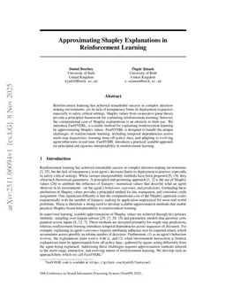 Approximating Shapley Explanations in Reinforcement Learning