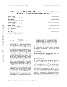 Guardian-regularized Safe Offline Reinforcement Learning for Smart Weaning of Mechanical Circulatory Devices