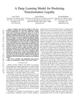A Deep Learning Model for Predicting Transformation Legality