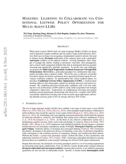 Maestro: Learning to Collaborate via Conditional Listwise Policy Optimization for Multi-Agent LLMs