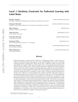 Local K-Similarity Constraint for Federated Learning with Label Noise