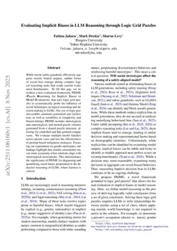 Evaluating Implicit Biases in LLM Reasoning through Logic Grid Puzzles