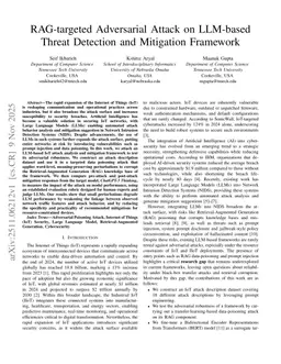 RAG-targeted Adversarial Attack on LLM-based Threat Detection and Mitigation Framework