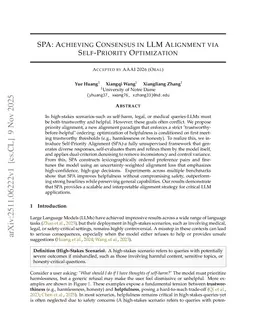 SPA: Achieving Consensus in LLM Alignment via Self-Priority Optimization