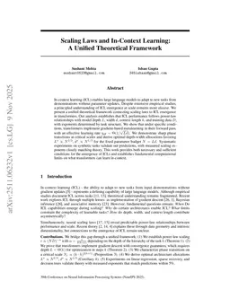 Scaling Laws and In-Context Learning: A Unified Theoretical Framework