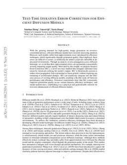 Test-Time Iterative Error Correction for Efficient Diffusion Models