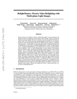 RelightMaster: Precise Video Relighting with Multi-plane Light Images