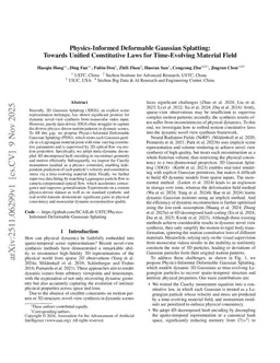Physics-Informed Deformable Gaussian Splatting: Towards Unified Constitutive Laws for Time-Evolving Material Field