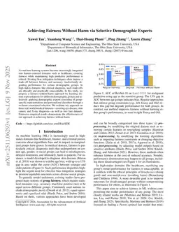 Achieving Fairness Without Harm via Selective Demographic Experts