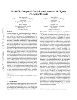 3dSAGER: Geospatial Entity Resolution over 3D Objects (Technical Report)