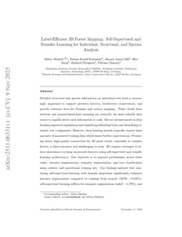 Label-Efficient 3D Forest Mapping: Self-Supervised and Transfer Learning for Individual, Structural, and Species Analysis