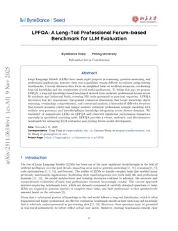 LPFQA: A Long-Tail Professional Forum-based Benchmark for LLM Evaluation