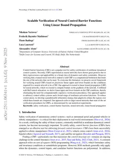Scalable Verification of Neural Control Barrier Functions Using Linear Bound Propagation