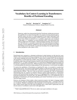 Vocabulary In-Context Learning in Transformers: Benefits of Positional Encoding