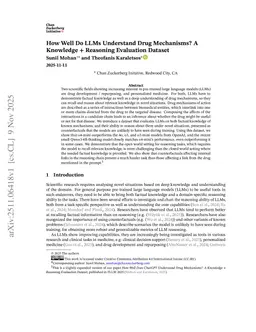 How Well Do LLMs Understand Drug Mechanisms? A Knowledge + Reasoning Evaluation Dataset