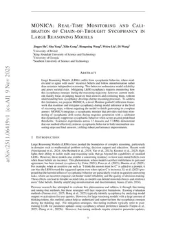 MONICA: Real-Time Monitoring and Calibration of Chain-of-Thought Sycophancy in Large Reasoning Models