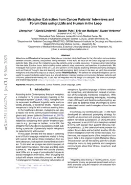 Dutch Metaphor Extraction from Cancer Patients' Interviews and Forum Data using LLMs and Human in the Loop
