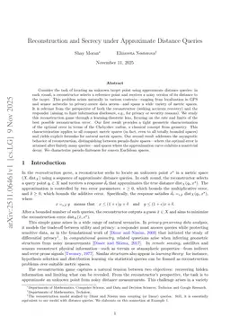 Reconstruction and Secrecy under Approximate Distance Queries