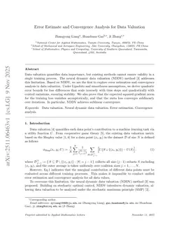 Error Estimate and Convergence Analysis for Data Valuation