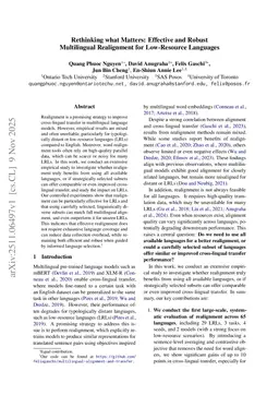 Rethinking what Matters: Effective and Robust Multilingual Realignment for Low-Resource Languages